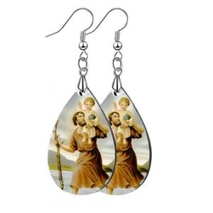 Catholic Saint Christopher earrings